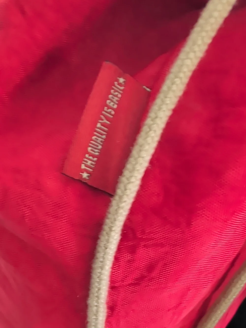 VINTAGE KIPLING FUNDAMENTAL BACKPACK/RUCKSACK BAG RED NYLON DRAWSTRING MONKEY